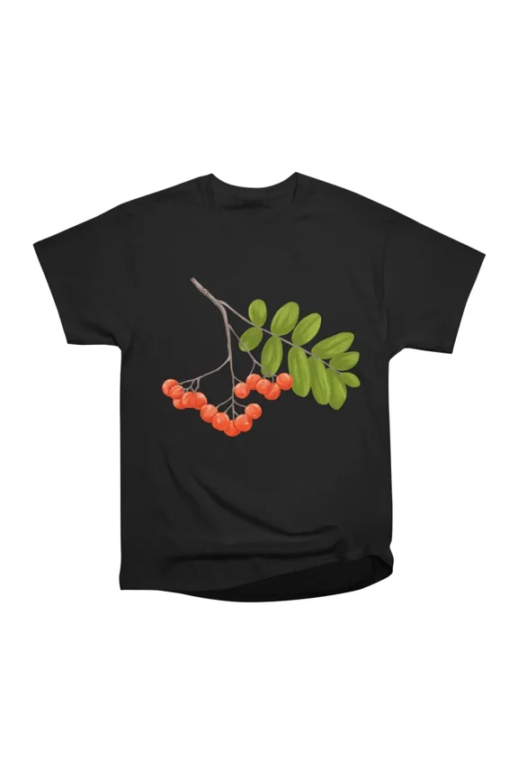 rowan cherry fruit botanical painting illustrator T-Shirt Tee Gift For Him Merch For Her A