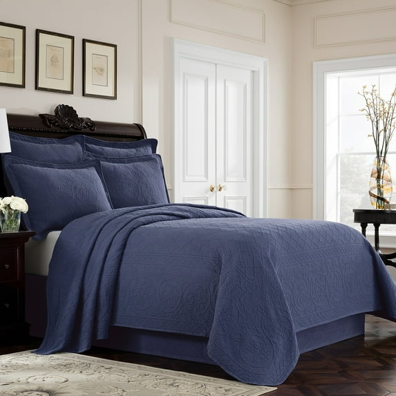 Williamsburg 048975018729 King Richmond Bedskirt - Blue King Richmond Bedskirt,Blue