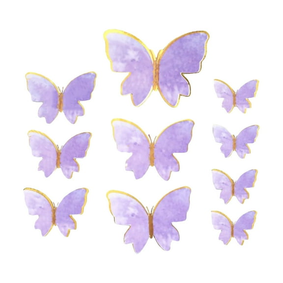 rple Butterfly Cake Decorations, 48Pcs Colorful 3D Butterfly Cupcake Toppers With Gold Edges, Birthday Wedding Butterfly Cake Decor Supplies