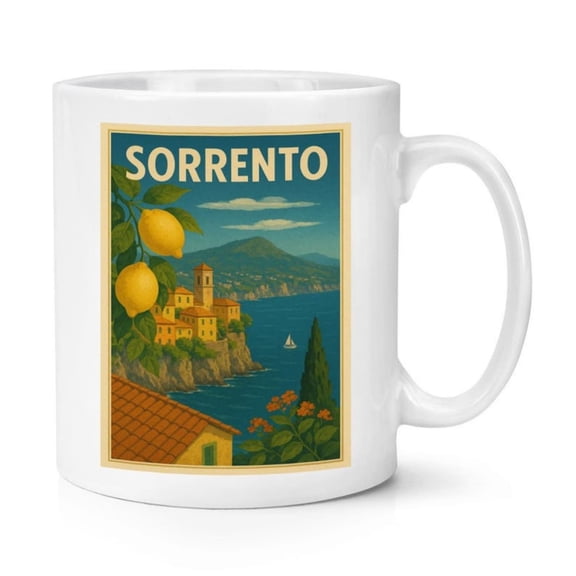 rrento Poster oz Mug Cup Funny Birthdaeaside Italy Italian Gift Present Lemons.
