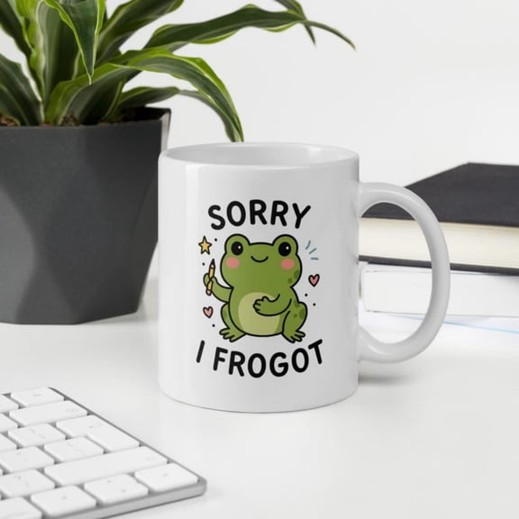 rry I Froggot Mug Cute Frog Pun Cup Funny Apology Mug , Teas, Studen Kawa Frog Ceramic Gift.jpg