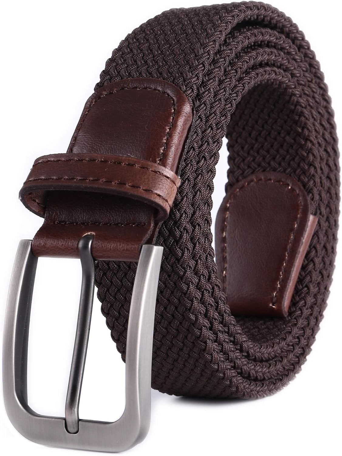 rt Belt for Men Braided Stretch Belt/No Holes Elastic Fabric Woven ...