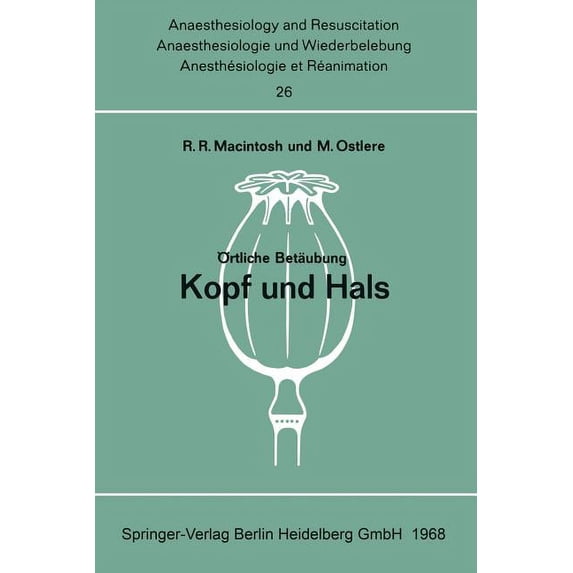 Ãrtliche Betäubung Kopf Und Hals, (Paperback)