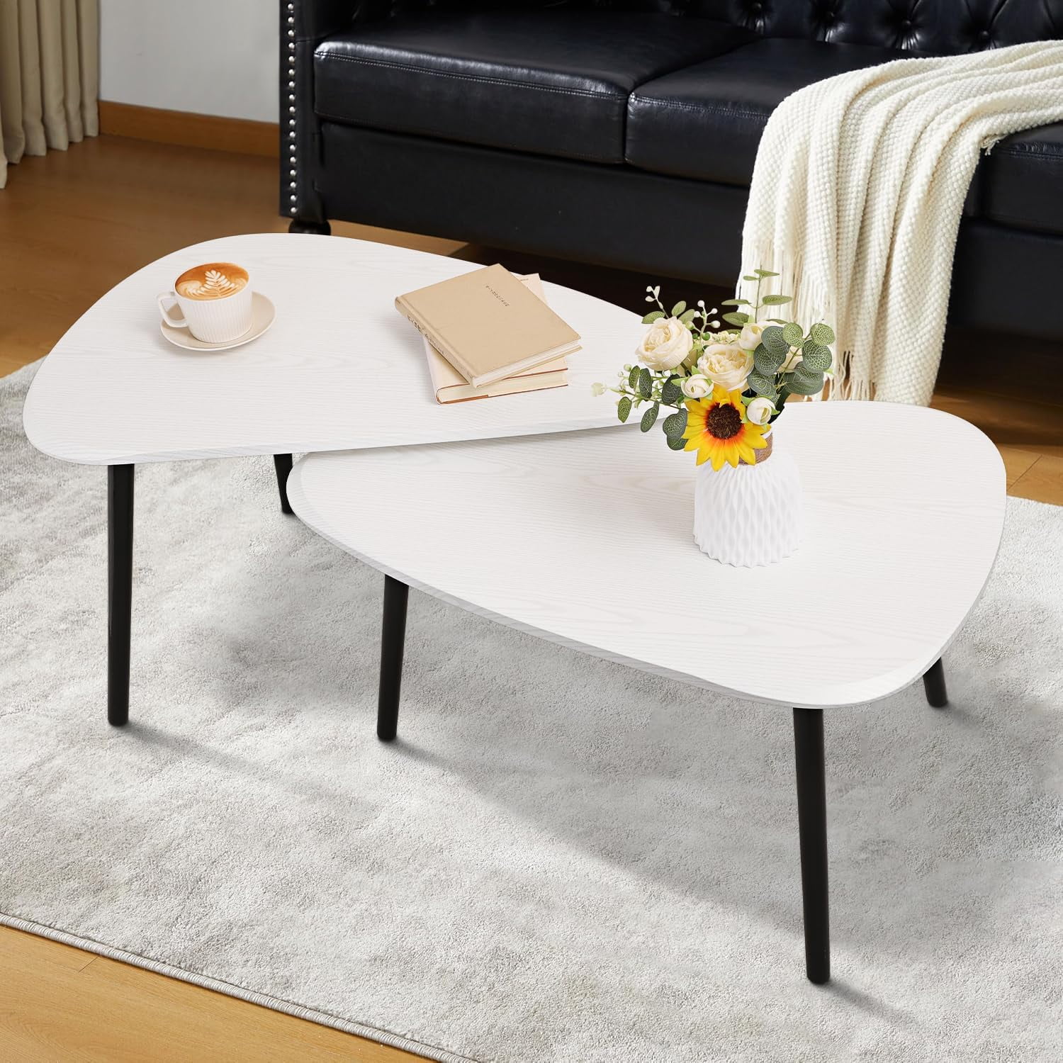 dxynlzq Nesting Triangle Coffee Table End Tables for Living Room ...