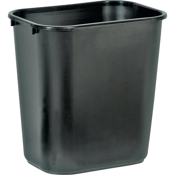 rubbermaid 2956 open top rectangular wastebasket, 28-1/8-quart, black