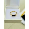 thumbnail image 1 of thin black onyx ring gold vermeil Black Signet Ring | 18K Gold plated Bar Signet Ring |black onyx Ring | Vintage Gold Ring,gift for everyone, 1 of 3