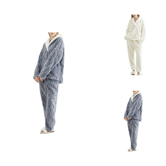 ruched side split short pajama sets for women stylish sleep shorts Women's Autumn And Winter Flannel Pajamas Pajama Suit Cardigan