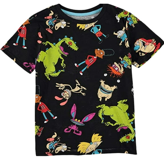 rugrats Nickelodeon Boys Reptar Short Sleeve T-Shirt - Reptar All Over Print T-Shirt