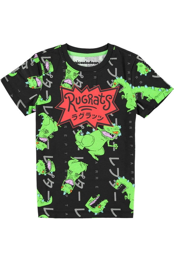 rugrats Nickelodeon Boys Reptar Short Sleeve T-Shirt - Reptar All Over Print T-Shirt