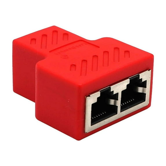 ruhuadgb 1 to 2 Dual Female Ports CAT5/6/7 RJ45 Splitter LAN Network Internet Adapter