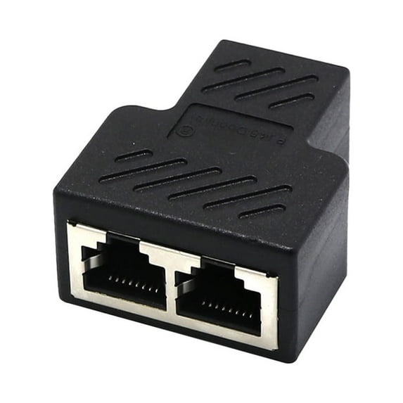 ruhuadgb 1 to 2 Dual Female Ports CAT5/6/7 RJ45 Splitter LAN Network Internet Adapter