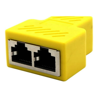 ruhuadgb 1 to 2 Dual Female Ports CAT5/6/7 RJ45 Splitter LAN Network Internet Adapter