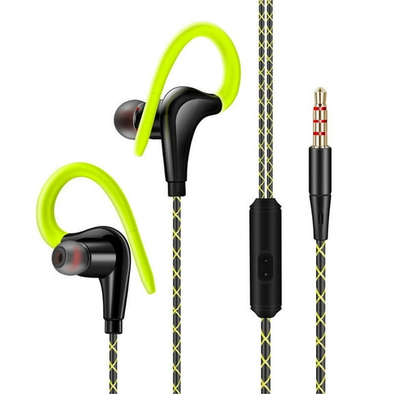 ruhuadgb 3.5mm Sport Earhook Earphone Running Headphone HiFi Stereo Bass Headset with Mic