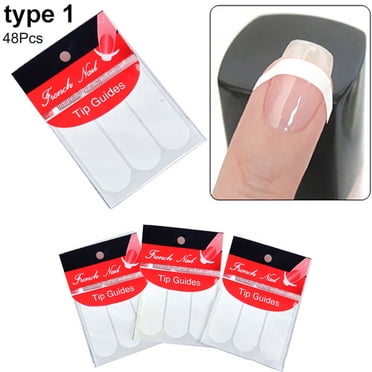 LEAQU 240 Pcs French Manicure Nail Art Tips Form Guide Sticker Polish ...