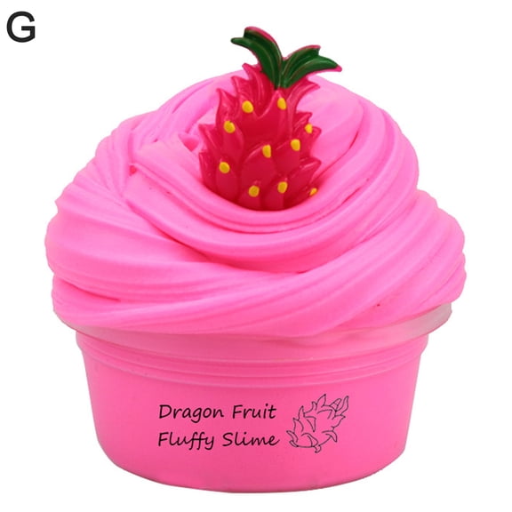 ruhuadgb 60ml Butter Slime Non-sticky with Charm Super Soft Stress Relief Fruit Cherry Slime Toy for Children