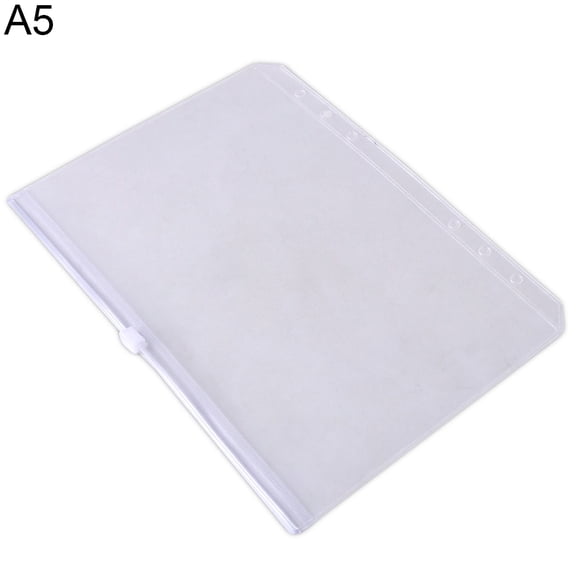 ruhuadgb A5/A6/A7 Zippered Lock Envelope Document File Bag Transparent Pocket Organizer