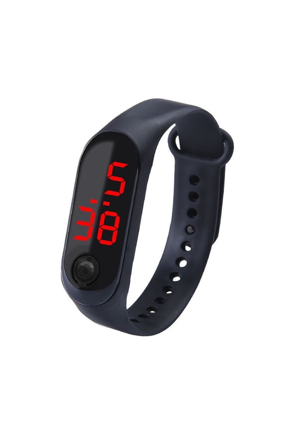 Adjustable Strap Button Control LED Display Electronic Digital Watch Bracelet