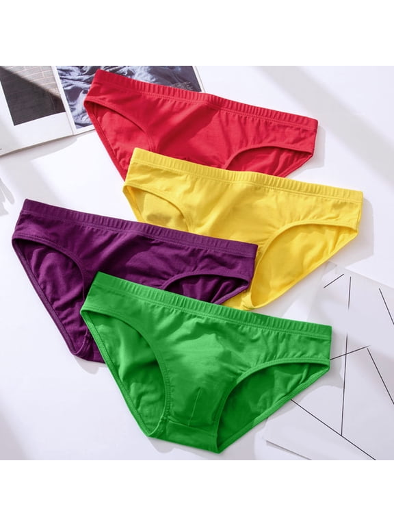 Adult Man Briefs Stretchy Breathable Solid Color Male Underwear for Daily Life