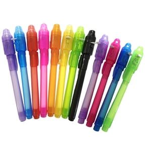 ruhuadgb Ballpoint Pen,12Pcs Invisible Ink Pen with UV Light Party Favors Message Spy Pen Goodie Bag Stuffers Mystery Solving Pen