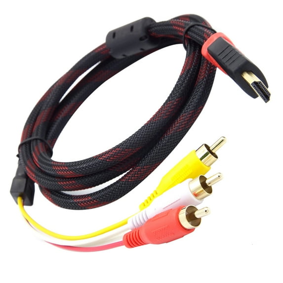 ruhuadgb DOONJIEY compatible Male to 3 RCA AV Composite Male Connector Adapter Cable Cord