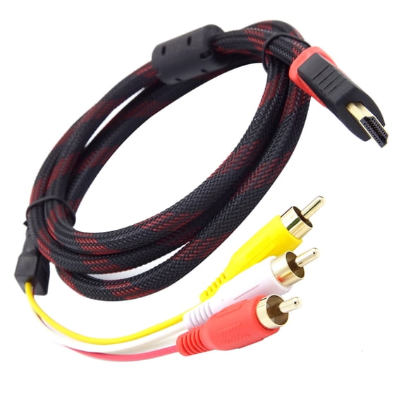 ruhuadgb DOONJIEY compatible Male to 3 RCA AV Composite Male Connector Adapter Cable Cord