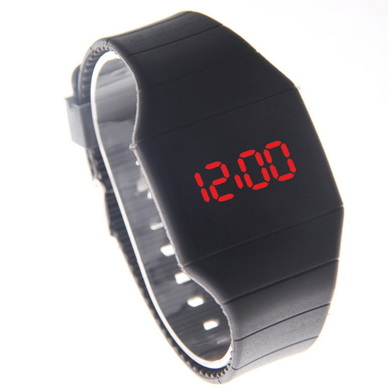 ruhuadgb Digital Watch Ultra Thin Touch TPU Comfortable Electronic
