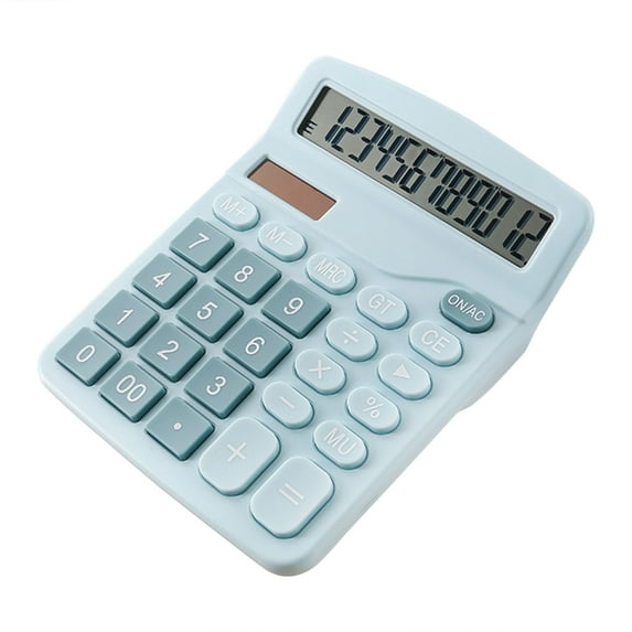 ruhuadgb Electronic Calculator LCD Display Two-way Power 12 Digits Solar Battery Financial Scientific Calculator for Office