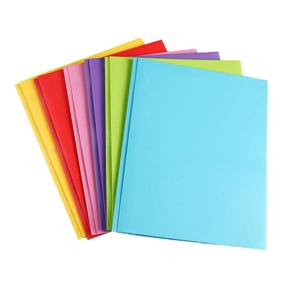 ruhuadgb File Folder,1/6Pcs File Folder with Prongs Dual Pocket Design Plastic Folders Business Card Holder Letter Size Organizer