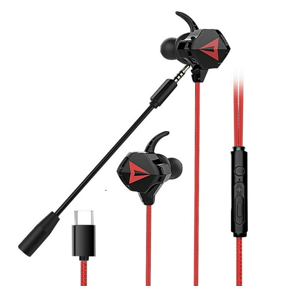 ruhuadgb G5 Portable Type-C In-Ear Wired Earphone No Delay Gaming Headset with Microphone