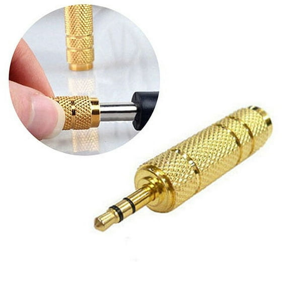 ruhuadgb Gold Plating 3.5mm Male to 6.5mm Female Stereo Audio Adapter AC Jack Connector