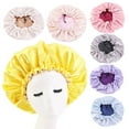 thumbnail image 1 of ruhuadgb Hair Bonnet Smooth Button Adjustable Ruffle Edge Lady Hair Hat for Massage, 1 of 8