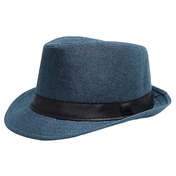 ruhuadgb Jazz Hat,Mid-aged Men Women Jazz Hat Outdoor Solid Color Wide Brim Ribbon Decor Unisex Casual Cowboy Hat Streetwear