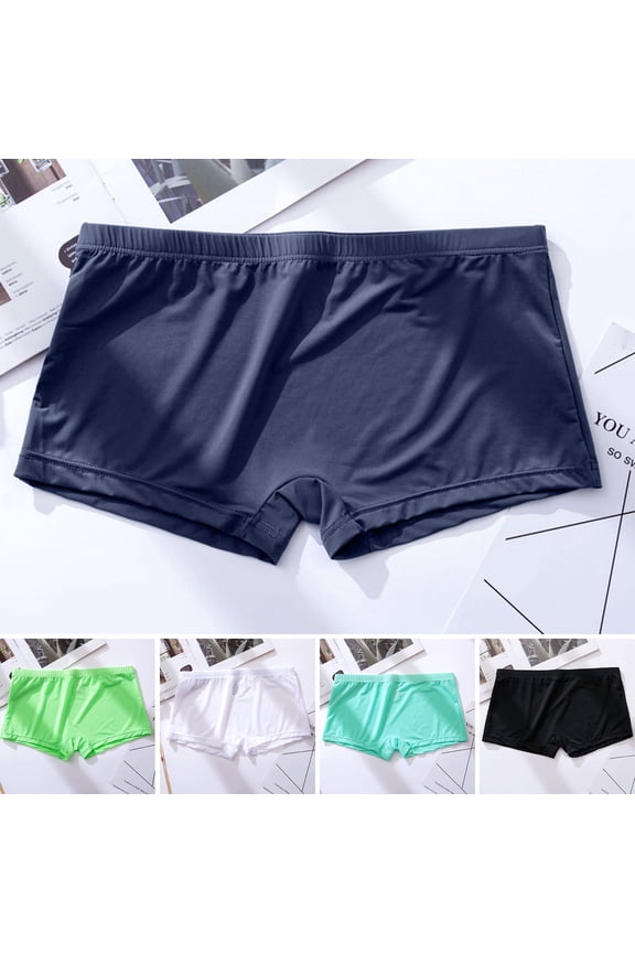 Men Boxers Breathable Elastic Solid Color Low Waist Ultra-thin Anti-septic Moisture Wicking Intimate Men Underpants Inner Wear Clothes