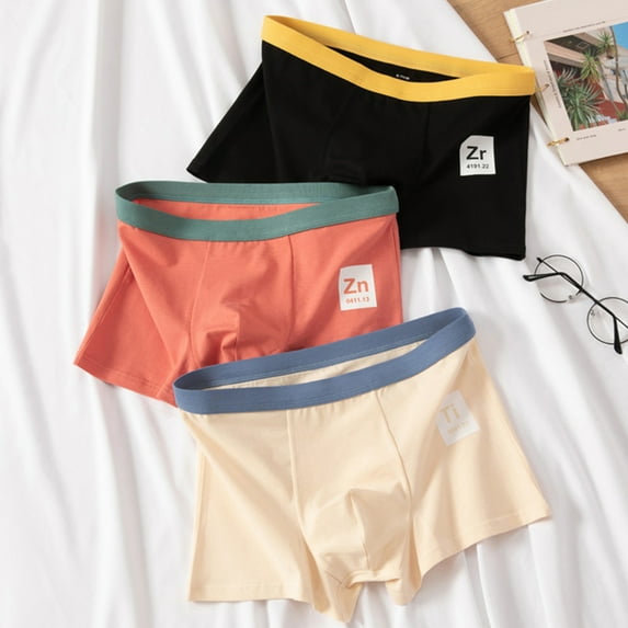 ruhuadgb Men Boxers Letter Print Elastic Soft Breathable Mid Waist Anti-septic Thin U Convex Men Underpants Inner Wear Clothes