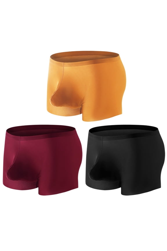 Men Boxers U Convex Stretchy Solid Color Thin Seamless Anti-septic Breathable Bulge Pouch Smooth Men Underpants Inner Wear Clothes