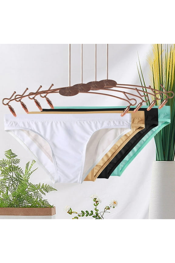 Men Briefs Stretchy Breathable Comfortable Soft See Through Ice Silk Sexy Low Waist Panties Daily Life