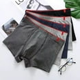 thumbnail image 1 of ruhuadgb Men Panties Striped U Convex Mid Rise Stretch Close Tit Sexy Moisture Absorption Underpants Underwear Shorts Men Clothes, 1 of 8
