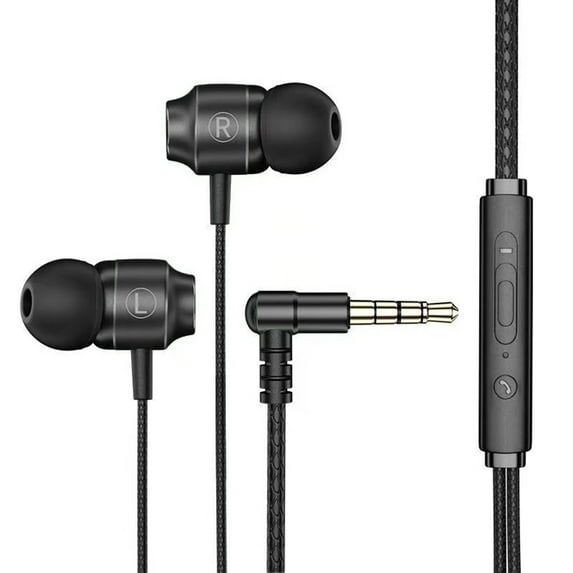 ruhuadgb Metal In-ear Gaming Headset with Bass Microphone Volume Adjustable 3.5mm Plug Stereo Wired Earphone Universal for Computers And Mobile Phones