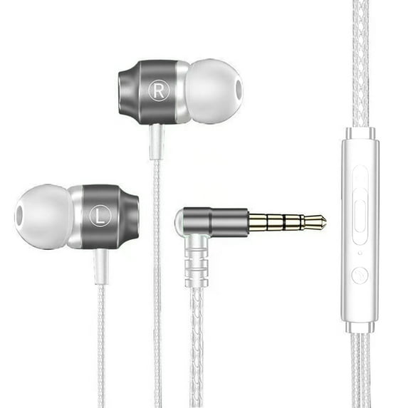 ruhuadgb Metal In-ear Gaming Headset with Bass Microphone Volume Adjustable 3.5mm Plug Stereo Wired Earphone Universal for Computers And Mobile Phones