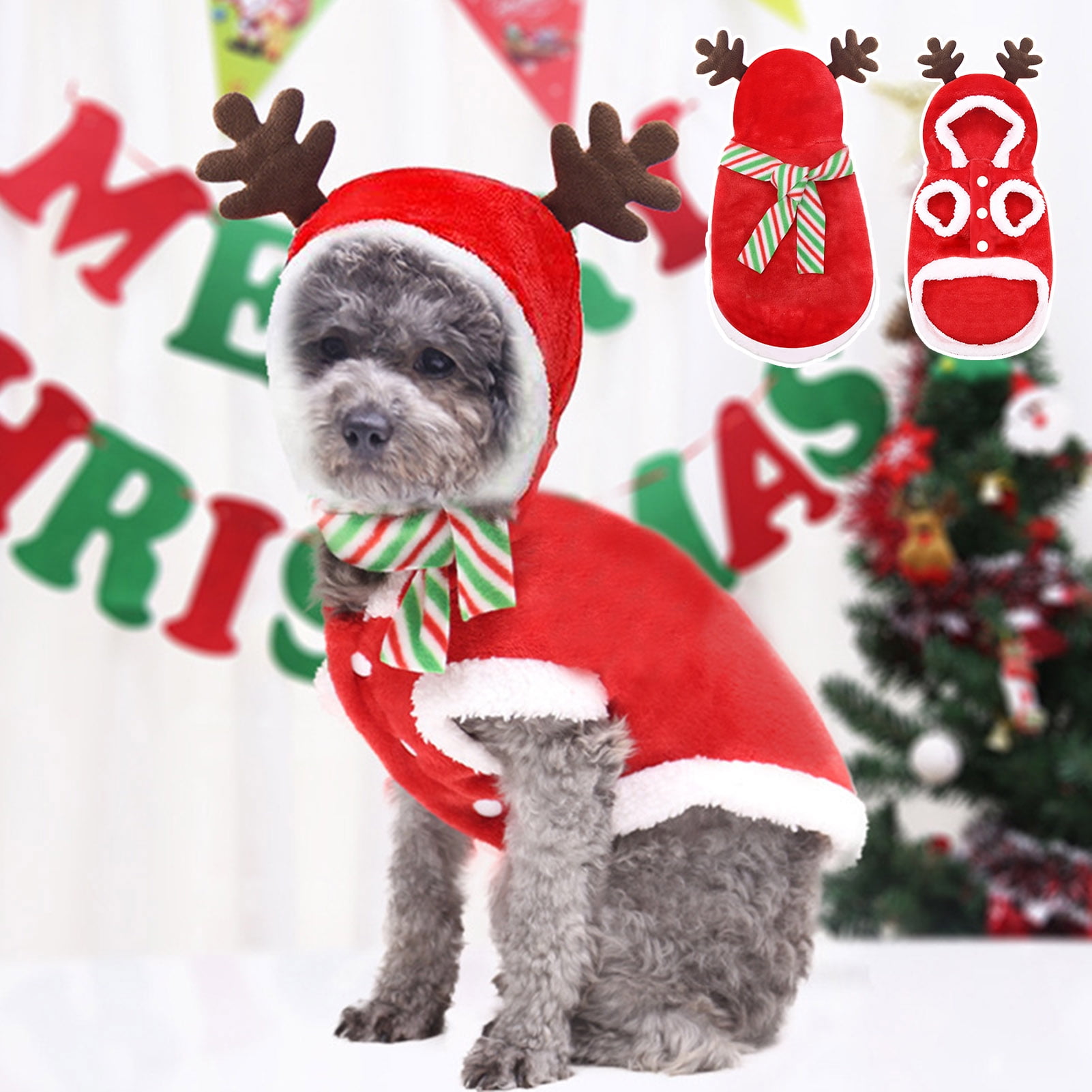 ruhuadgb Pet Cosplay Costume Antlers Design Dressup Adorable Cute Pet