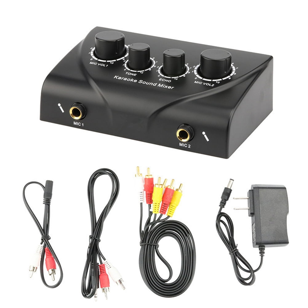 ruhuadgb Pro Portable Mini Digital Audio Sound Karaoke Echo Mixer