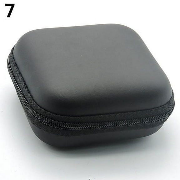 ruhuadgb Square Pocket Hard Case Storage Bag for Headphone Earphone Earbuds TF SD Card
