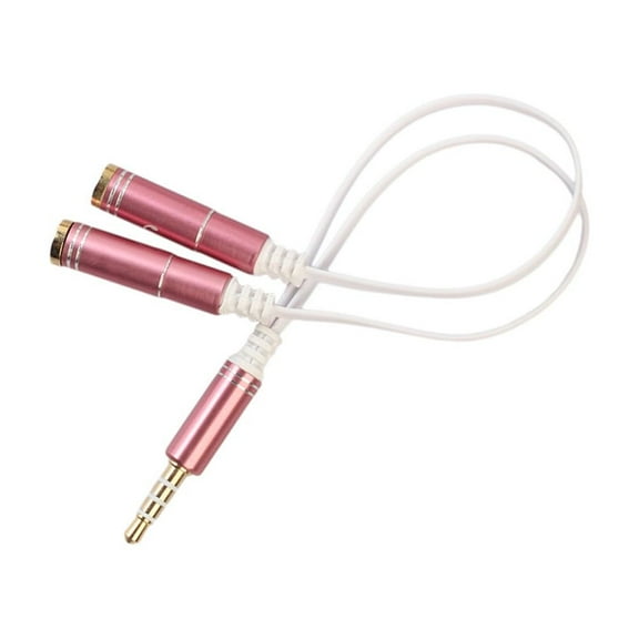 ruhuadgb TRRS Headphone Splitter 3.5mm Jack 4-Pole Male to Dual Female Headset Adapter
