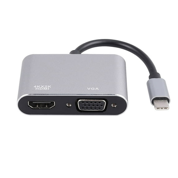 ruhuadgb Universal USB 3.1 Type C to VGA HDMI-compatible 4K Converter Cable Adapter Cord Port HUB