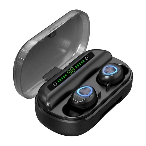 ruhuadgb V10 LED Display Wireless Bluetooth-compatible 5.0 In-Ear Earphone Touch Control Headphone