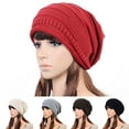 thumbnail image 1 of ruhuadgb Women Autumn Fashion Hip Hop Cap Winter Warm Casual Pleated Crochet Beanie Hat, 1 of 7