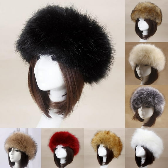 ruhuadgb Women Autumn Winter Faux Fur Thickened Hat Outdoor Cold-proof Warm Plush Beanie