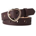 thumbnail image 1 of ruhuadgb Women Heart-shaped Buckle Belt Heart Hollow Design Waistband Faux Leather Adjustable Length Belt Fashion Accessories, 1 of 8