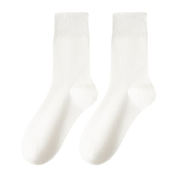 ruhuadgb Women's Retro Mid-Calf Socks Warm Crew Socks Solid Color Cozy Stacking Socks No Pilling Soft Long Socks for Fall Winter