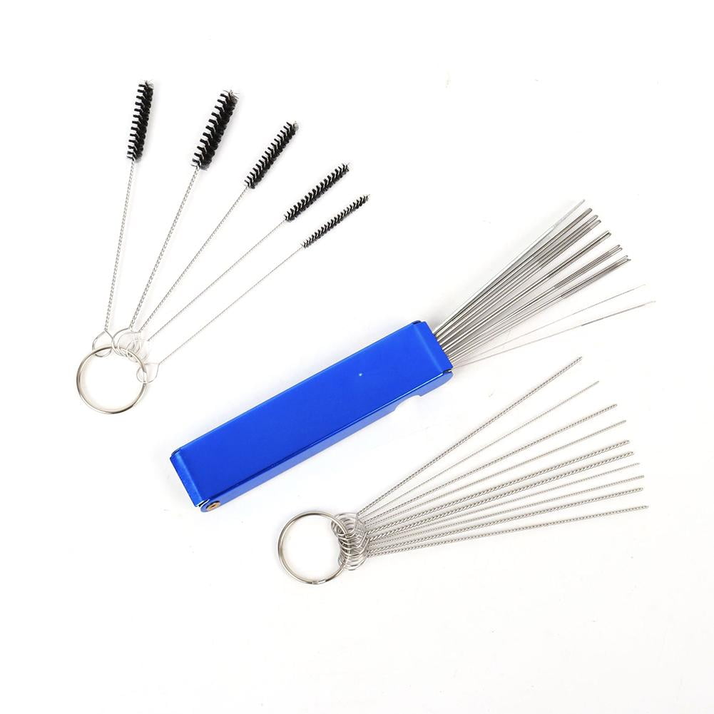 Headerbs Vergaser Reinigungsset – 10 Reinigungsnadeln & 5 Bürsten Für Auto & Motor